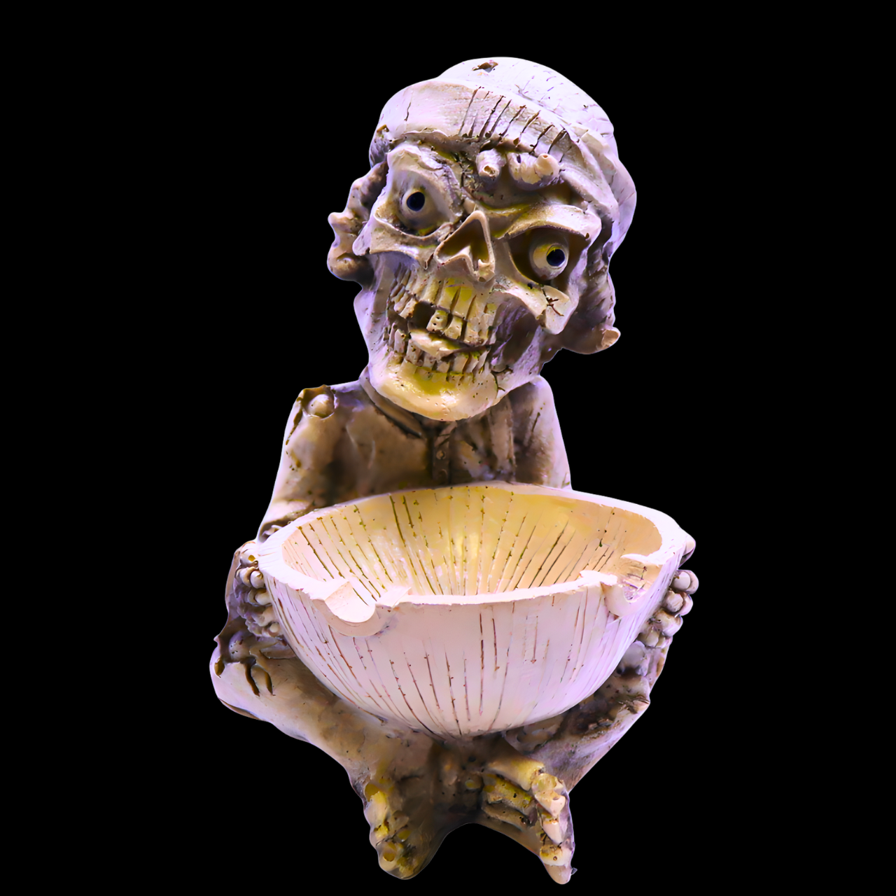 IDGAF SKULL BRO DESIGN ASHTRAY DISPLAY OF 6 (ASH-931)